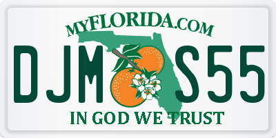 FL license plate DJMS55