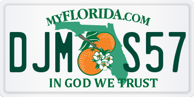FL license plate DJMS57
