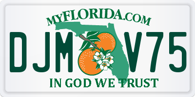 FL license plate DJMV75