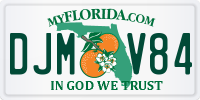FL license plate DJMV84