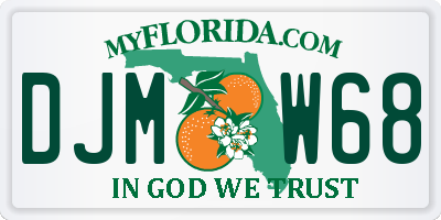 FL license plate DJMW68