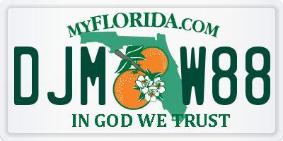 FL license plate DJMW88