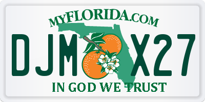 FL license plate DJMX27