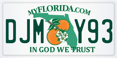 FL license plate DJMY93