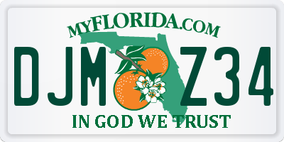 FL license plate DJMZ34