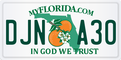 FL license plate DJNA30