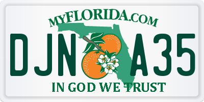 FL license plate DJNA35