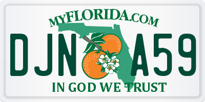 FL license plate DJNA59