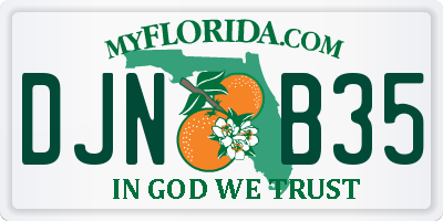 FL license plate DJNB35