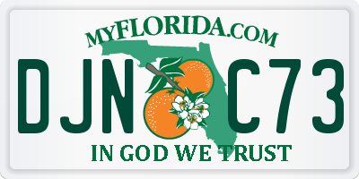 FL license plate DJNC73