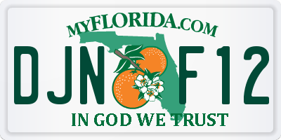 FL license plate DJNF12