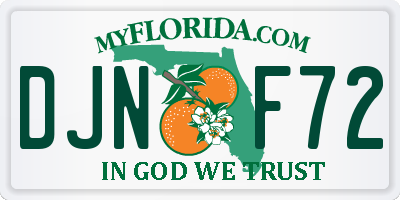 FL license plate DJNF72