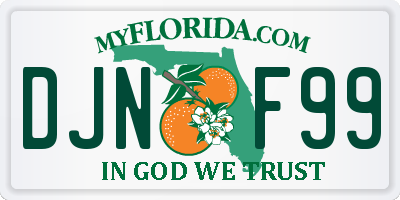 FL license plate DJNF99