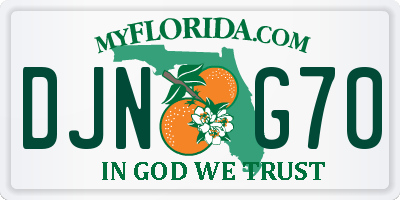 FL license plate DJNG70