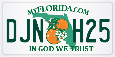 FL license plate DJNH25