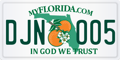 FL license plate DJNO05