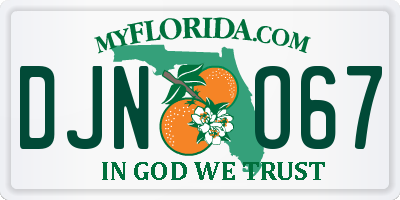 FL license plate DJNO67