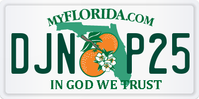 FL license plate DJNP25