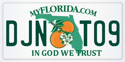 FL license plate DJNT09