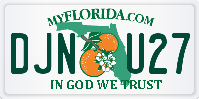 FL license plate DJNU27