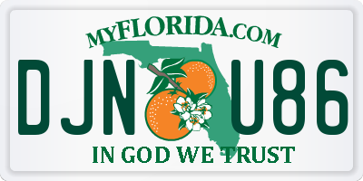 FL license plate DJNU86