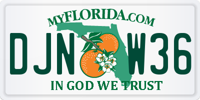 FL license plate DJNW36