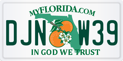 FL license plate DJNW39