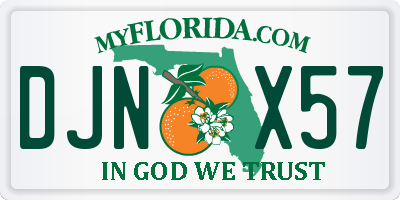 FL license plate DJNX57