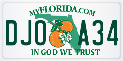 FL license plate DJOA34