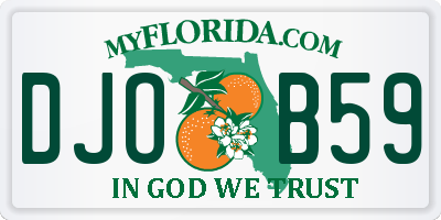 FL license plate DJOB59