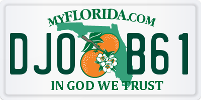 FL license plate DJOB61
