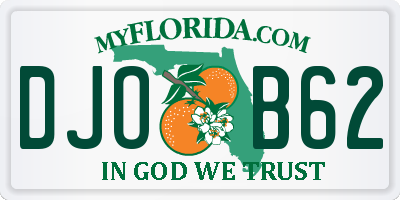 FL license plate DJOB62