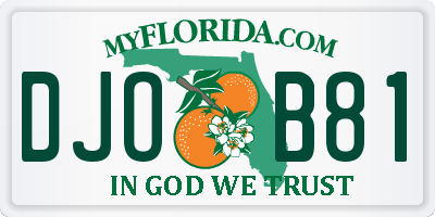 FL license plate DJOB81