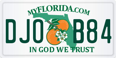FL license plate DJOB84