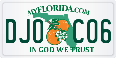 FL license plate DJOC06