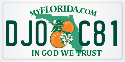 FL license plate DJOC81