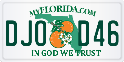 FL license plate DJOD46