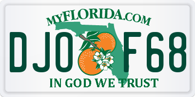 FL license plate DJOF68