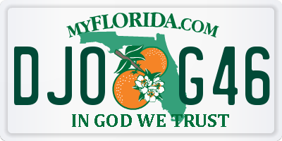 FL license plate DJOG46