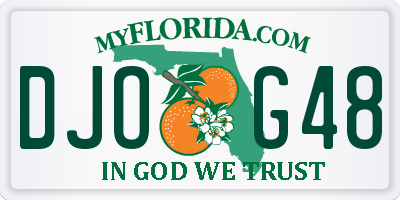 FL license plate DJOG48