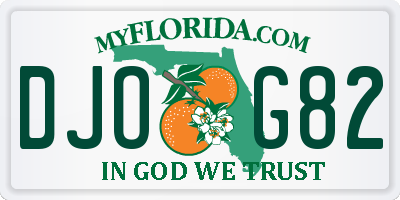 FL license plate DJOG82