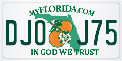 FL license plate DJOJ75