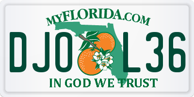 FL license plate DJOL36