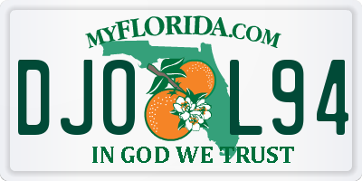 FL license plate DJOL94