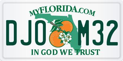 FL license plate DJOM32