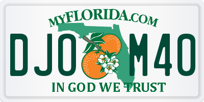 FL license plate DJOM40
