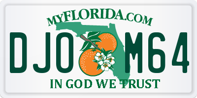 FL license plate DJOM64