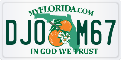 FL license plate DJOM67