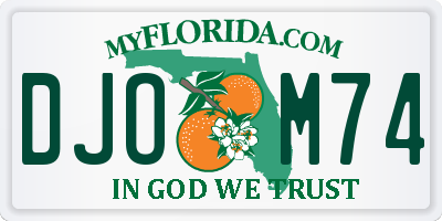 FL license plate DJOM74