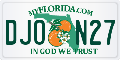 FL license plate DJON27